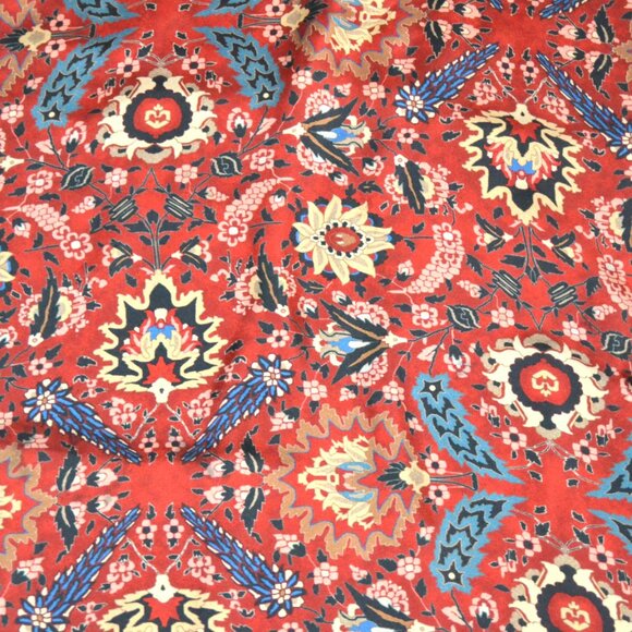 Exquisite Eskandar 100% Silk Tunic Dress Red Gold Floral SZ 1 Made in England - Picture 8 of 11